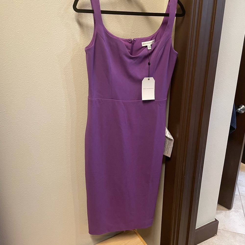 Dress the Population NWT Sloane violet sheath dress